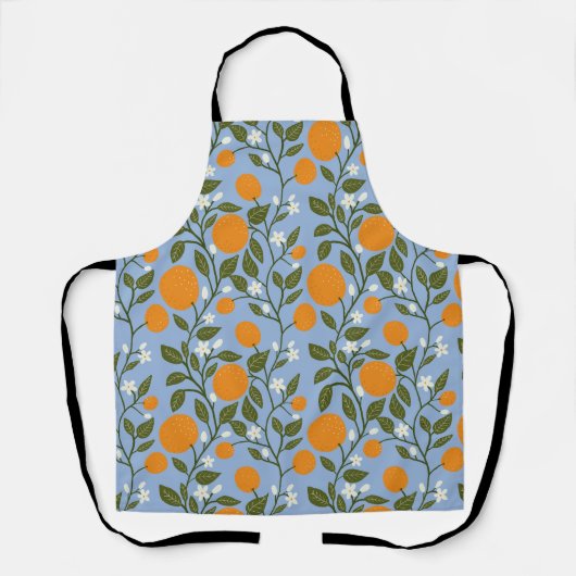 Zonnig Citrus Sinaasappels Grove Pattern Schort (Voorkant)