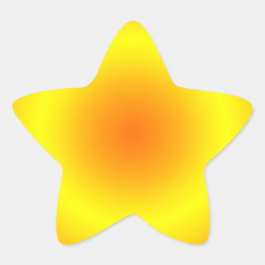 Zonnig geel & Oranje cirkelgradiënt Ster Sticker (Voorkant)