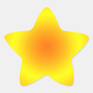 Zonnig geel & Oranje cirkelgradiënt Ster Sticker