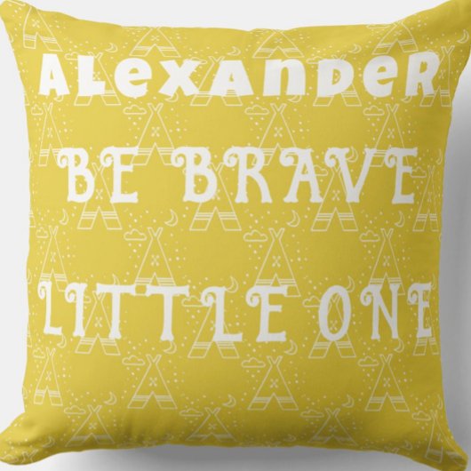 Zonnig geel Tribal Tepee Kussen