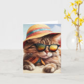 Zonnig Kat Kaart (Gele Bloem)