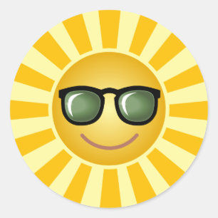 Zonnig met tinten ronde sticker