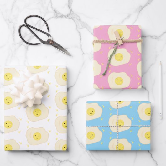 Zonnig Side Up Ei Wrapping Papier Inpakpapier Vel (Voorkant)