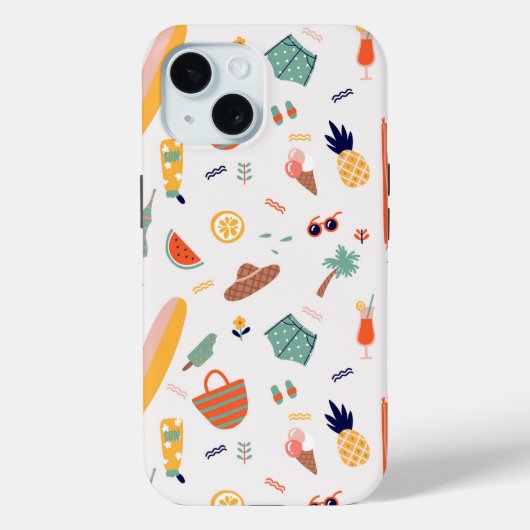 Zonnig strand leuk patroon Case-Mate iPhone case (Achterkant)