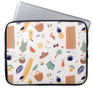 Zonnig strand leuk patroon laptop sleeve