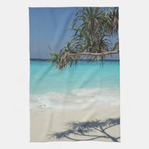 Zonnig Tropisch Strand Oceaan Paradijs Theedoek