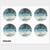 Zonnig tropisch strand Ocean Paradise Business Ronde Sticker (Vel)