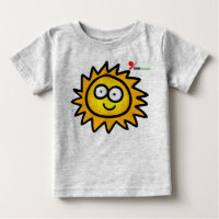 Zonnige Baby T-Shirt | Mooie Gelukkige Gezicht Zon