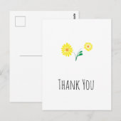 Zonnige bloem dank u briefkaart (Voorkant / Achterkant)