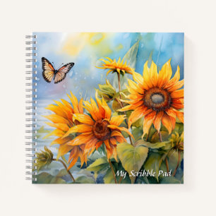 Zonnige bloemen en vlinderdromen notitieboek