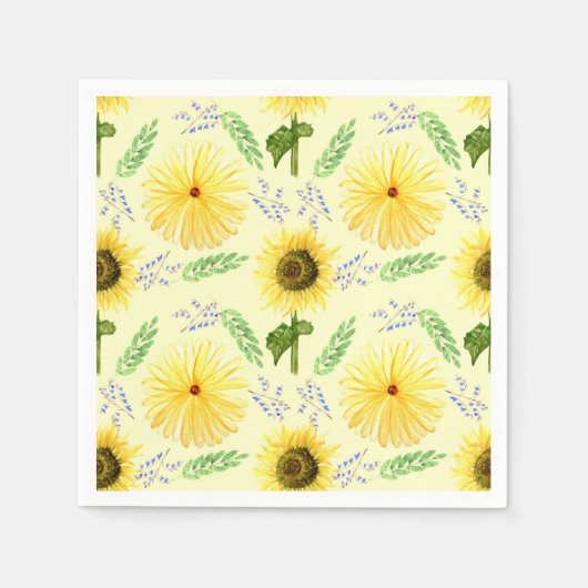 Zonnige Bloemen Patroon servetten (Voorkant)