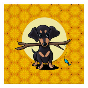 Zonnige Boho Dachshund Hond Perfect Poster