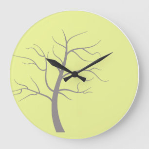 Zonnige Boom Minimalistische Ronde Wandklok Grote Klok