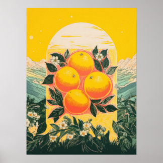 Zonnige Boomgaard Elegantie Poster