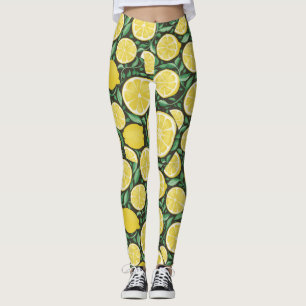 Zonnige Citrus Symfonie citroenen patroon Leggings