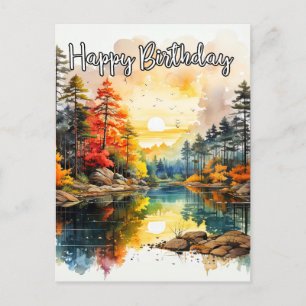 Zonnige Dag Aan de Vijver   Gefeliciteerd Briefkaart
