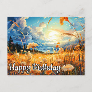 Zonnige Dag In De Prairie Gefeliciteerd Briefkaart