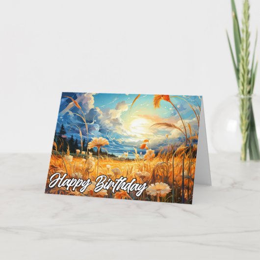 Zonnige Dag In De Prairie | Gefeliciteerd Kaart (Voorkant)