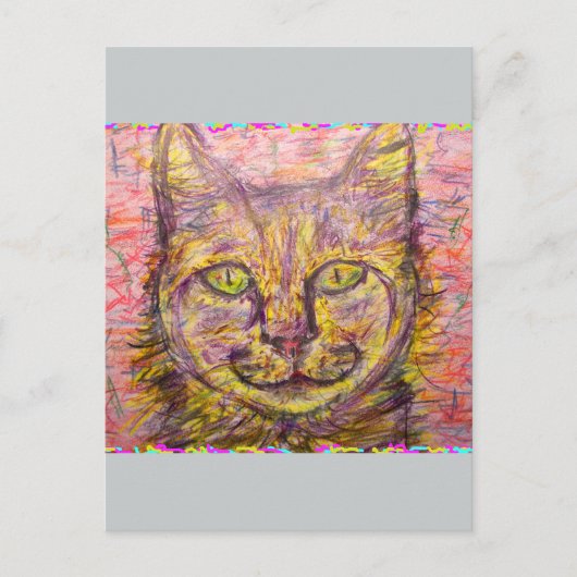 zonnige dag kat hé briefkaart (Voorkant)