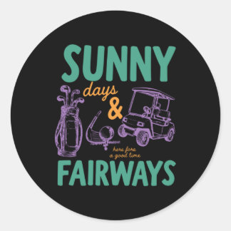 Zonnige Dagen En Fairways-ontwerp Ronde Sticker