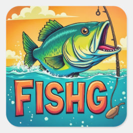 Zonnige dagen en grote vangsten vierkante sticker