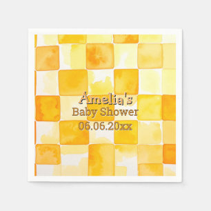 Zonnige Gele Citrus Baby Shower Servet