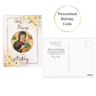 Zonnige, gelukkige bloemen Orthodoxe christelijke Briefkaart