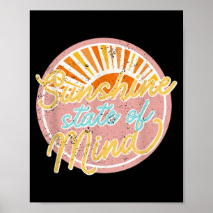 Zonnige Gemoedstoestand Retro 60s Vervagende Zomer Poster