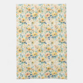 Zonnige gouden bloemen theedoek (Verticaal)