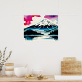 Zonnige hellingen: geschilderd panorama poster (Keuken)