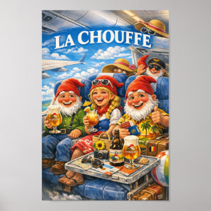 Zonnige Ibiza-vlucht met Belgische bierposter Poster