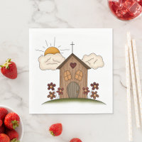 Zonnige kerk met bloemen rustieke landelijke charm