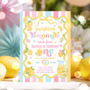 Zonnige limonade en leuke 1e verjaardagsfeestje kaart