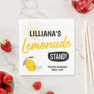 Zonnige Limonadestand Verjaardagsfeestje Servet