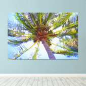 ZONNIGE PALM 40x60 Canvas Afdruk (Insitu (Houten vloer))
