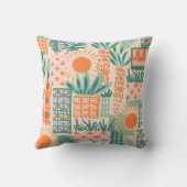 Zonnige Palm Springs Cactus en Palm Design Kussen (Achterkant)