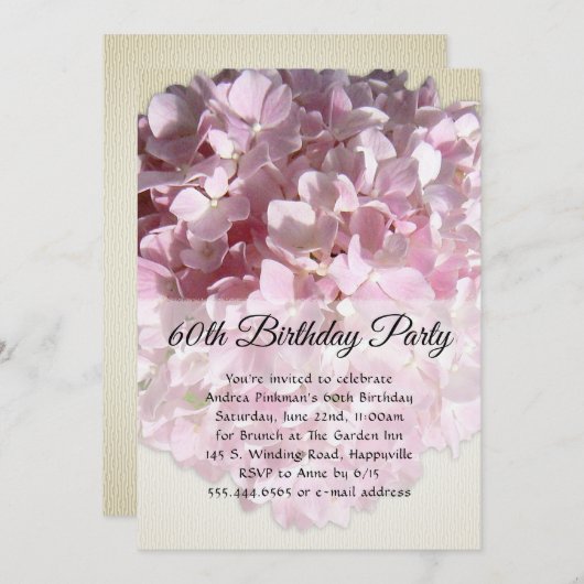 Zonnige Roze Bloem Speciale Verjaardagsfeestje Kaart (Voorkant / Achterkant)