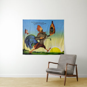 Zonnige Schenley Bourbon haan Wandkleed