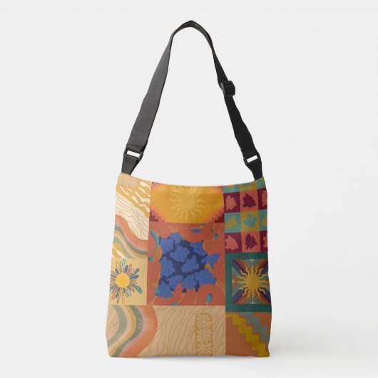 Zonnige Sfeer Patchwork Crossbody Tas (Voorkant)