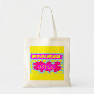 ZONNIGE STIJL ONTWERP ROZE CITROENBLAUW TOTE BAG