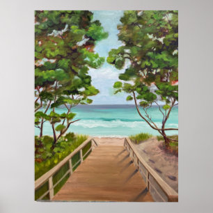 Zonnige strand ontsnapping poster