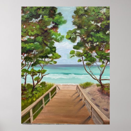 Zonnige strand ontsnapping poster (Voorkant)