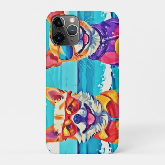 Zonnige strandhonden: kleurrijk schilderij Case-Mate iPhone case (Achterkant)