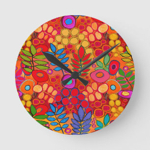 Zonnige Tuin Bloemen - Rood Geel Oranje Ronde Klok