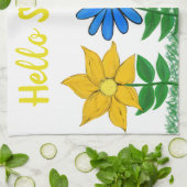 Zonnige tuinbloemen theedoek (Gevouwen)