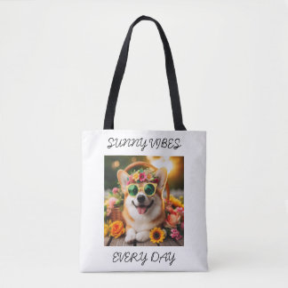 zonnige vibes elke dag Corgi Draagtas