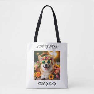 zonnige vibes elke dag Corgi Draagtas