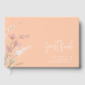 Zonnige Wildbloem Bruiloft Abrikoos ID1023 Gastenboek (Voorkant)