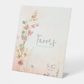 Zonnige Wildflower bruiloft gunsten Gradient ID102 Reclamebord Met Voetstuk (Voorkant)