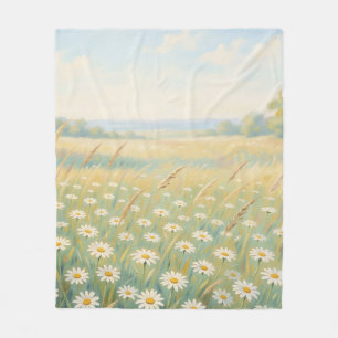 Zonnige Witte Madelief Weide Wilde Bloemen Veld Fleece Deken